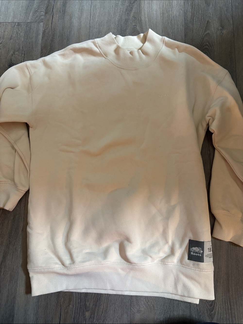 Roots Unisex Crewneck Sweater in Pale Cream